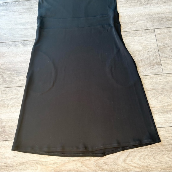 Kookai Black V Neck Draped Flared Evening Dress - Picture 15 of 15
